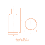 Garrafa de vidro Fênix 750ml com design robusto e elegante, inspirada na lendária ave símbolo de força.