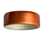 Tampa GPI metálica em alumínio para garrafas de destilados, nas cores prata, dourado, cobre e preto.