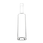 Garrafa de vidro Insolence Spirit 700ml Saverglass com fundo quadrado invertido e design fluido.