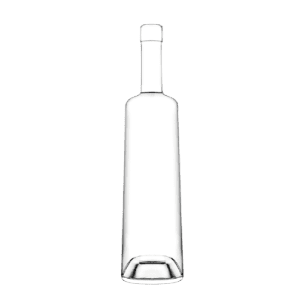 Garrafa de vidro Insolence Spirit 700ml Saverglass com fundo quadrado invertido e design fluido.