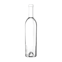 Garrafa de vidro Irresistible Lines 750 ml Saverglass com base gravada e design moderno.