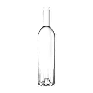 Garrafa de vidro Irresistible Lines 750 ml Saverglass com base gravada e design moderno.
