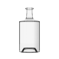 Embalagem de vidro Isla 750ml com acabamento plate, corpo liso e design sofisticado para bebidas premium.