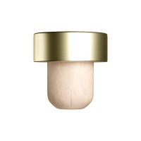 Rolha Starcap metálica com acabamento dourado e prata e corpo sintético.