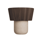 Rolha Wood Cônica Alta com cabeça de madeira natural ou carvalho e corpo sintético cônico.