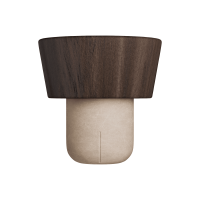 Rolha Wood Cônica Alta com cabeça de madeira natural ou carvalho e corpo sintético cônico.