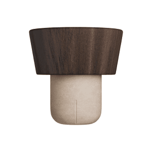 Rolha Wood Cônica Alta com cabeça de madeira natural ou carvalho e corpo sintético cônico.