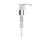 Sabone¬teira com Clip 28/400 – 1,2 ml/t em ouro e prata, ideal para sabonetes líquidos e loções Home & Spa.