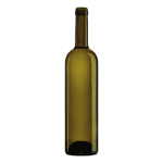 Garrafa de vidro Santiago 750ml Saverglass com corpo cilíndrico e pescoço afilado.