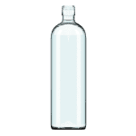 Garrafa Vodka 950ml com terminação GPP 31,5 Verallia, vidro transparente e design premium.