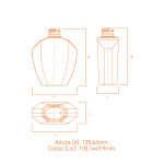 Frasco de vidro Ágata 250ml com rosca 28, design elegante e funcional para produtos Home & Spa.
