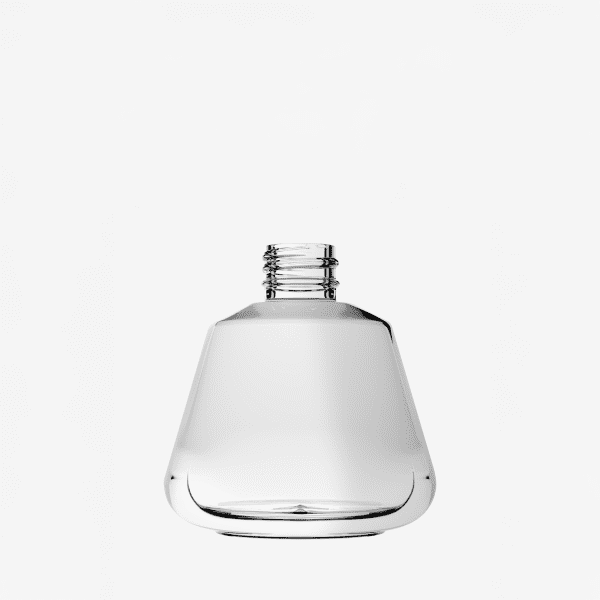 Frasco de vidro Ariel 250ml com corpo amplo, design elegante e versatilidade para Home Care e Home & Spa.