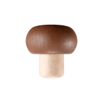 Rolha Wood Barrica com cabeça em madeira carvalho e corpo cônico sintético.