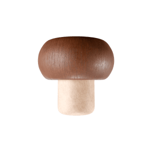 Rolha Wood Barrica com cabeça em madeira carvalho e corpo cônico sintético.