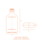 Garrafa de vidro Bolso 175ml GPP 30mm compacta, prática e versátil, ideal para bebidas, amostras e brindes.