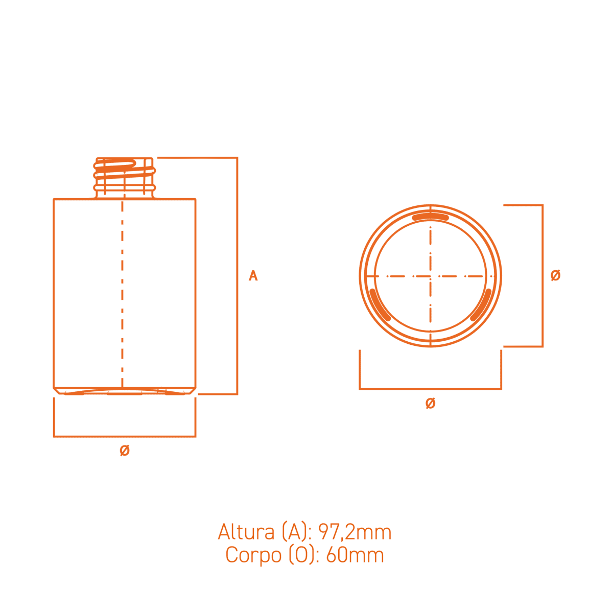Frasco de vidro cilíndrico 130ml com rosca 28/410, design limpo e versátil para Home & Spa.