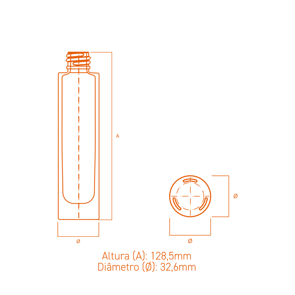 Frasco de vidro cilíndrico alto 50ml, versátil e sofisticado, ideal para perfumes, cosméticos e produtos Home & Spa.