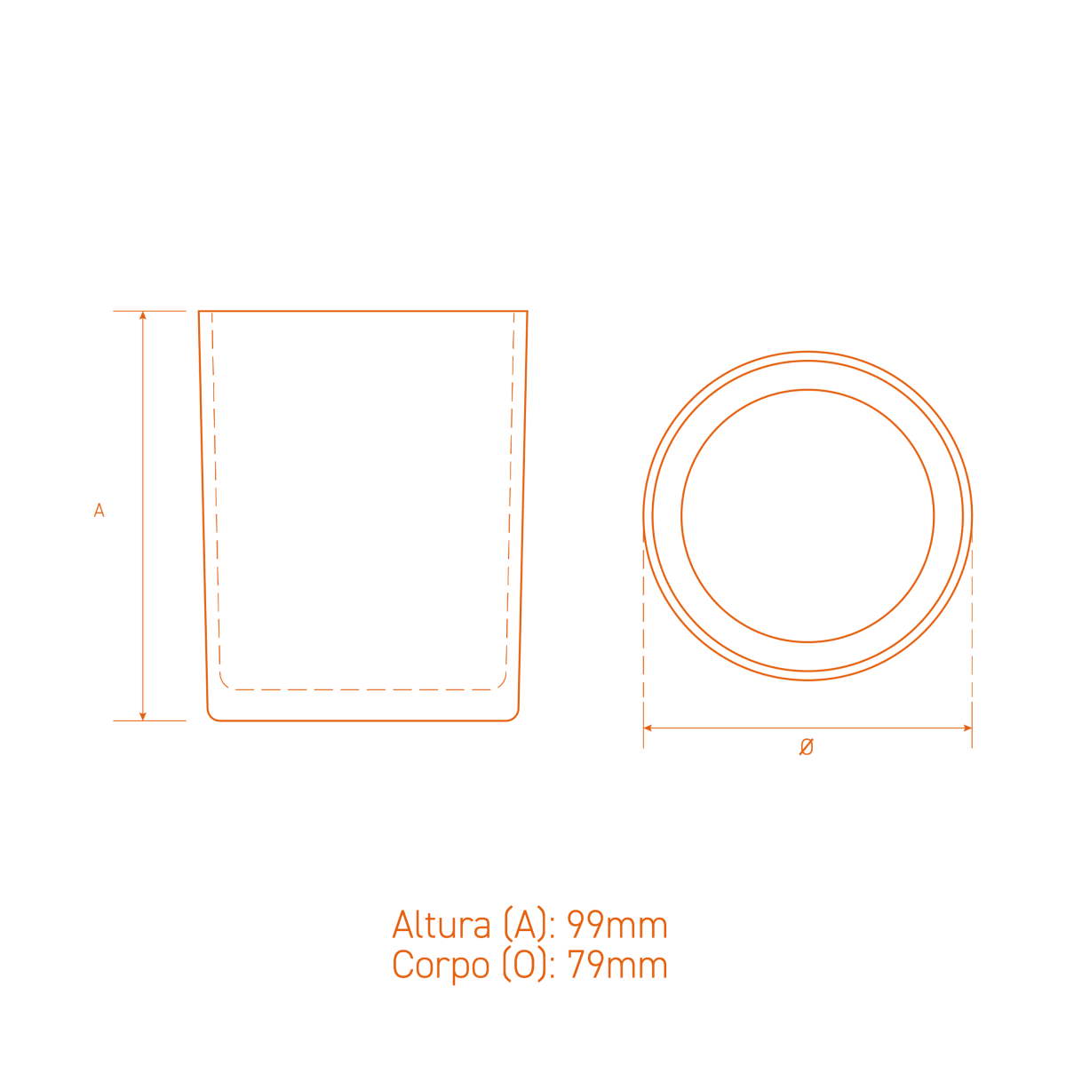 Copo de vidro Citral 330ml cilíndrico, elegante e resistente, ideal para velas aromáticas e decorações sofisticadas.