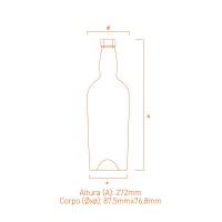 Garrafa de vidro Colonial 750ml Premier Pack com fechamento Plate, design moderno e resistente para bebidas premium.