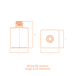 Frasco de vidro Dice 50ml quadrado com vidro espesso e rosca 18/415, ideal para perfumes e cosméticos.