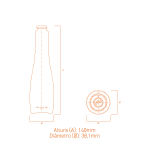 Frasco de vidro Flores 50ml em formato cônico, ideal para perfumes premium.