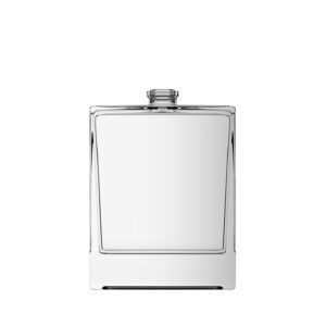 Frasco de vidro Hugo 100ml quadrado com terminação FEA15, ideal para perfumes sofisticados.