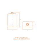 Frasco de vidro Hugo 50ml quadrado compacto com terminação FEA15, ideal para perfumes de bolso.