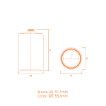 Frasco de vidro Olívia 100ml cilíndrico com terminação FEA15.