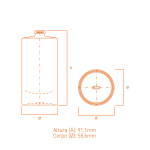 Frasco de vidro Olívia 50ml cilíndrico com terminação FEA15.
