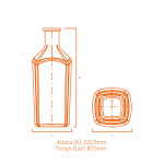 Garrafa de vidro Quartzo 700ml com design moderno, vidro de alta qualidade e impacto visual sofisticado.