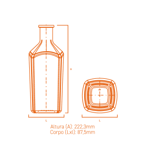 Garrafa de vidro Quartzo 700ml com design moderno, vidro de alta qualidade e impacto visual sofisticado.