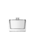 Frasco de vidro Safira 50ml FEA15 compacto e delicado, ideal para perfumes sofisticados.