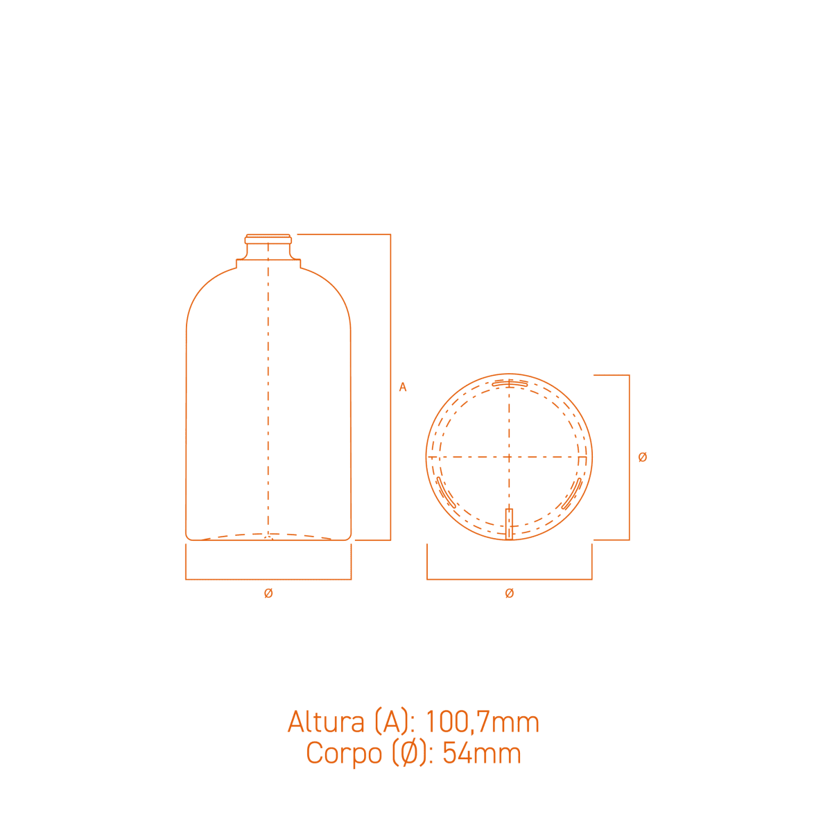 Frasco de vidro Solo 100ml cilíndrico, corpo liso e terminação FEA 15, ideal para perfumes premium.