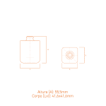 Frasco de vidro Texas 30ml FEA15 compacto, corpo liso e design moderno para perfumes premium.