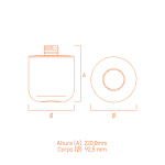 Frasco de vidro Áurea 300ml cilíndrico, com ombro reto, inspirado no equilíbrio e ideal para Home & Spa.