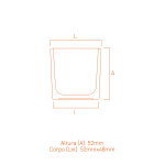 Frasco de vidro Candle Square 80ml quadrado, compacto e sofisticado para mini velas aromáticas.