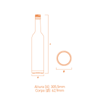 Garrafa de vidro Cylinder 500ml cilíndrica, vidro extra branco e terminação GPI 19, ideal para bebidas premium.