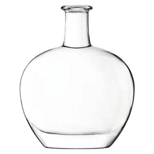 Garrafa de vidro Helios 750ml Saverglass para destilados premium com design ovalado.