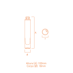 Frasco de vidro Essentia 10ml com válvula FEA 13 e tampa, ideal para perfumes compactos.