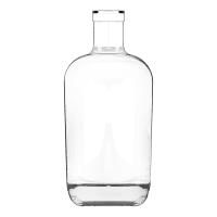 Garrafa de vidro Little Sumo 700ml curta, com linhas retas e curvas, ideal para bebidas e cosméticos premium.