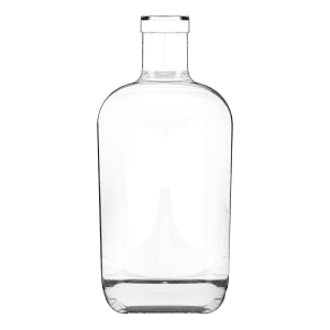 Garrafa de vidro Little Sumo 700ml curta, com linhas retas e curvas, ideal para bebidas e cosméticos premium.