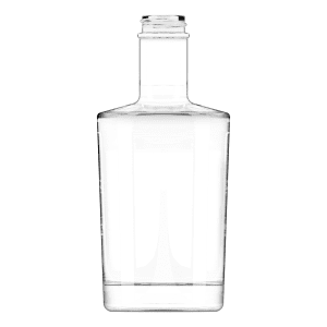 Frasco de vidro Neos 350ml com design curvo, corpo trapezoidal e base espessa.