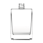 Frasco de vidro Quadrado 500ml com rosca 28/410, ideal para cosméticos e aromatizadores.