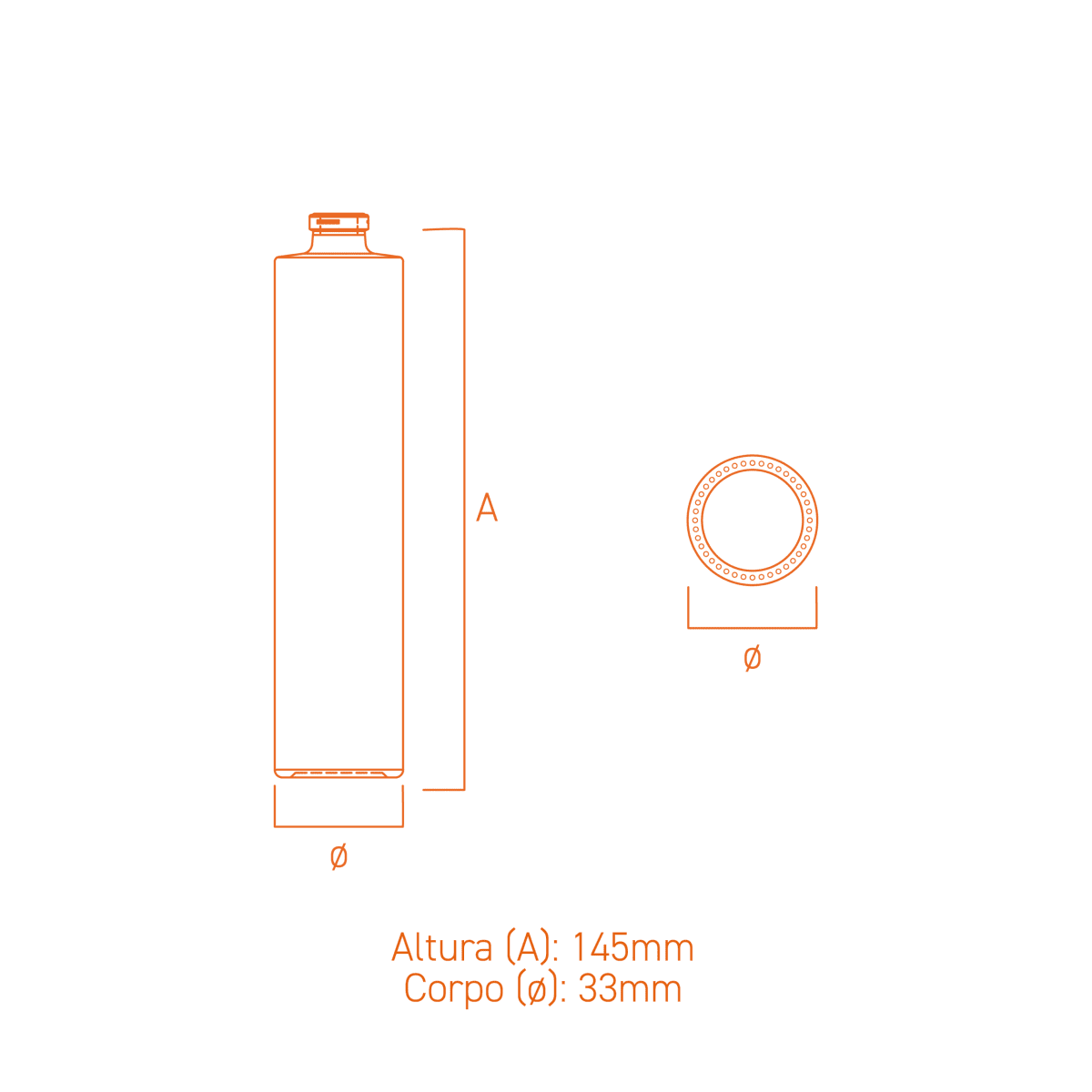 Frasco de vidro Tiffany 50ml elegante e compacto, ideal para perfumes e fragrâncias sofisticadas.