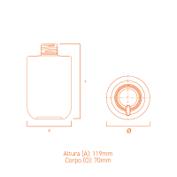 Embalagem de vidro Amazônia 220ml com fechamento 28/410 e corpo liso para personalização.