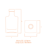 Garrafa de vidro QBIC 375ml cubista com vidro espesso, base sólida e colunas retas, ideal para destilados premium.