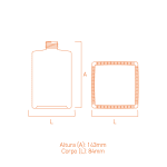 Frasco de vidro Quadrado 500ml com rosca 28/410, ideal para cosméticos e aromatizadores.